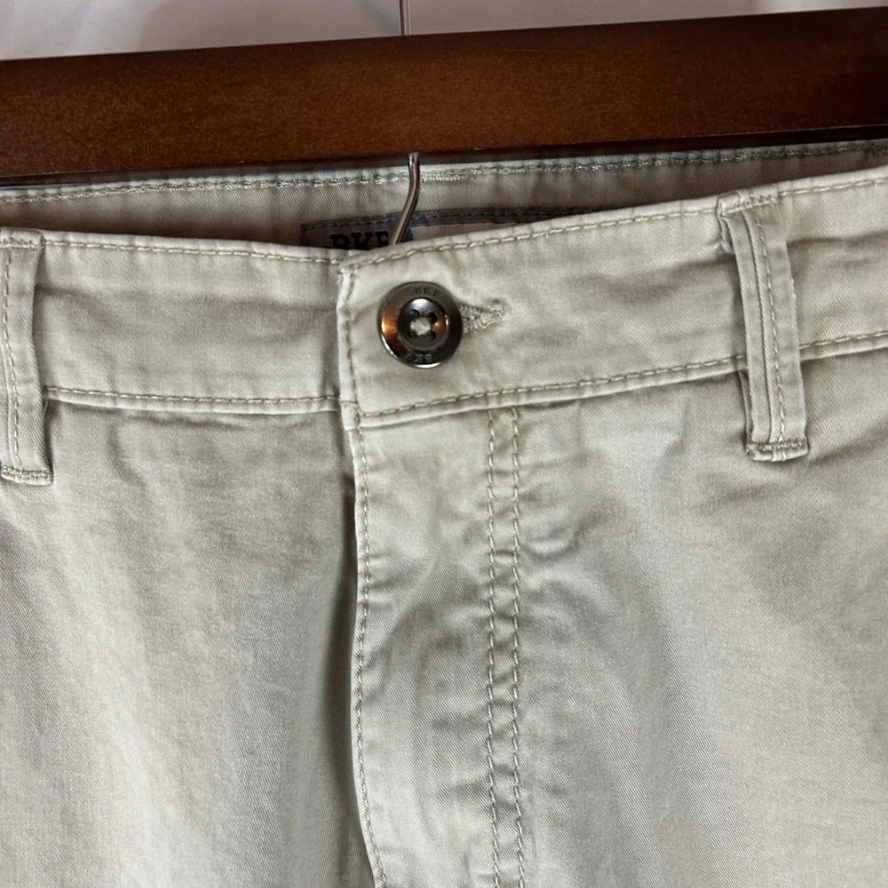 BKE Denim Jake Chino Pants Mens 32L Khaki Tan Straight Leg Stretch 32x32‎